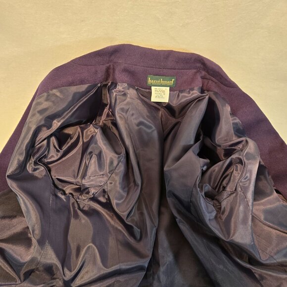 Vintage HARVE BENARD Old Money Preppy Purple Wool Blazer Jacket Size 10 LIKE NEW - Picture 11 of 16